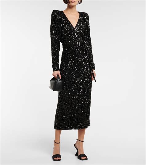 Sequined Maxi Dress In Black Rotate Mytheresa