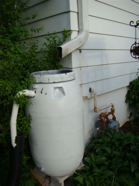 Residential rain barrel installation