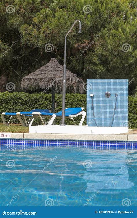 Relax by the pool. stock photo. Image of long, attractive - 43181934