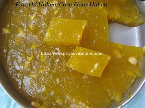 Priyas Virundhu Bombay Halwa Recipekarachi Halwa Recipecorn Flour