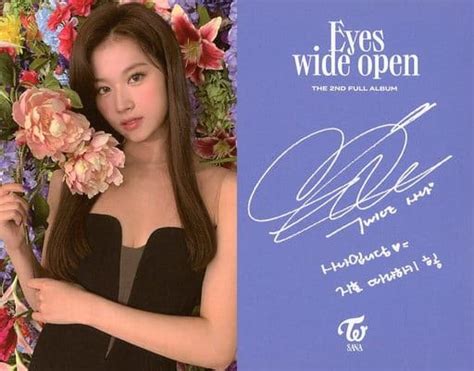 駿河屋 【買取】twiceサナ上半身・裏面印刷サイン入りcd「eyes Wide Open」付属フォトカード（女性コレクションカード）