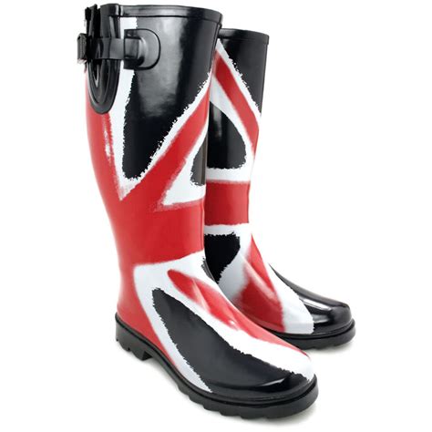 New Womens Flat Festival Wellies Wellington Knee High Rain Boots Size Ebay