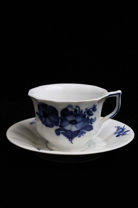 K Co Royal Copenhagen Bl Blomst Kantet Stor Kontor Kaffekop Rc