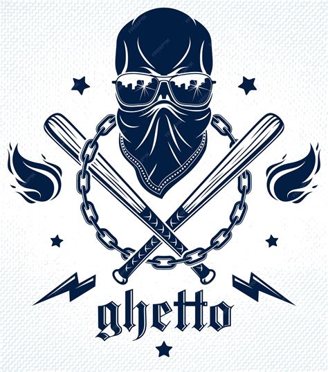 premium vector gangster emblem logo  tattoo  aggressive skull