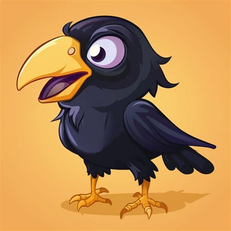 Premium Photo Vector Cartoon Crow Isolated On Background