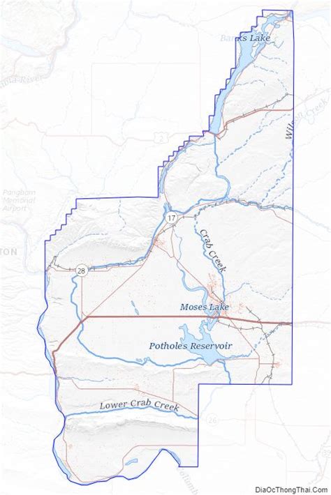 Map of Grant County, Washington - Thong Thai Real