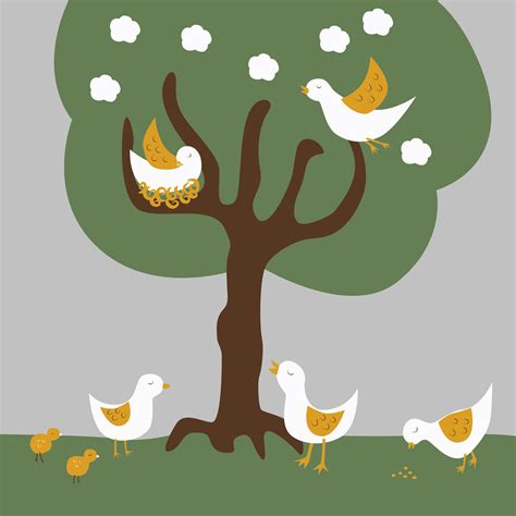 Birds On A Tree Clipart Clipground