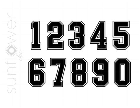 Jersey Numbers SVG Jersey Numbers Clipart Jersey Numbers Silhouette Cut ...