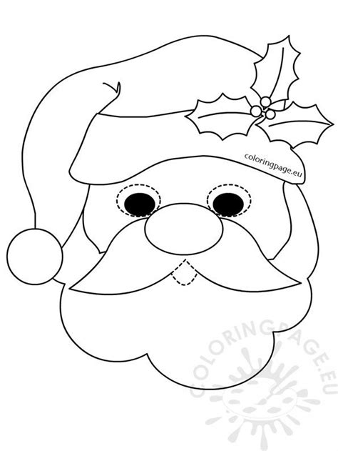 Santa Claus Mask – Coloring Page