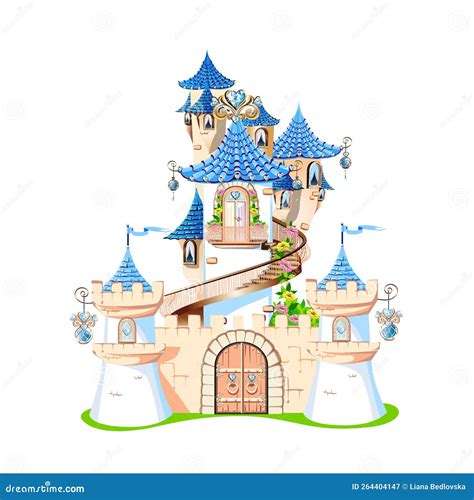 Fairytale Castle Of Beautiful Princess Stock Vector Illustration Of