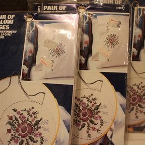 Vintage Vogart Crafts Patterned Floral Pillowcases For Embroidery Or