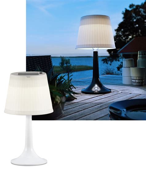 An Outdoor Led Table Lamp In 4 Colours For Use In Gardens