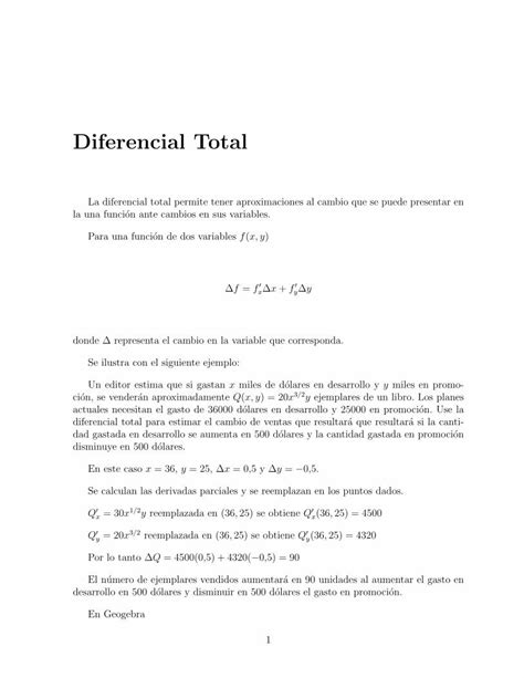 PDF Diferencial Total PDF FileDiferencial Total La Diferencial