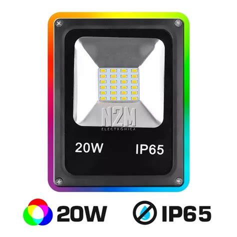 Reflector Led 20w Multiled Rgb 16 Colores Alta Potencia Exterior