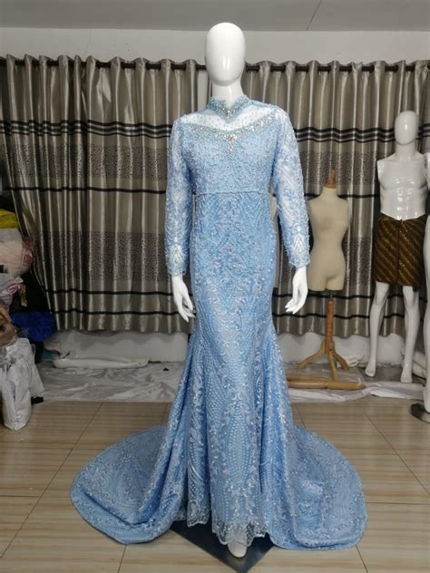 Baju Pengantin Baby Blue Gaun Baju Kahwin Baby Blue Baby Blue Wedding