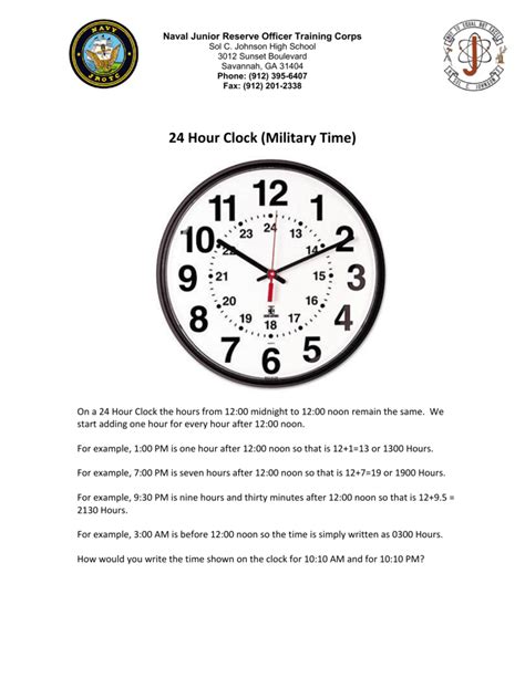 24 Hour Clock Military Time