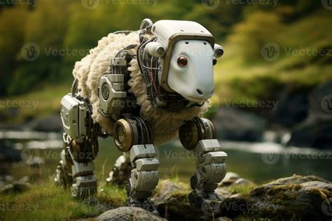 Robotic Wildlife Exploring Robot Sheep In Natural Habitat Generative