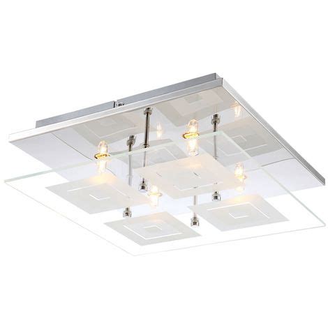 7 6 Watt LED Decken Glas Lampe Chrom Gästezimmer Beleuchtung quadratisch