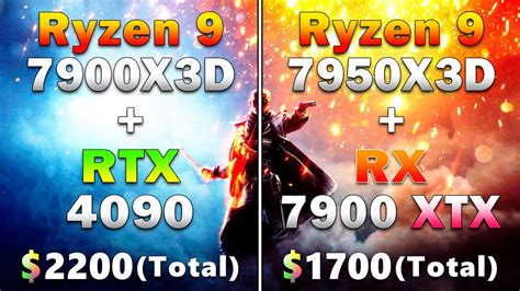 Ryzen 9 7900X3D RTX 4090 Vs Ryzen 9 7950X3D RX 7900 XTX PC