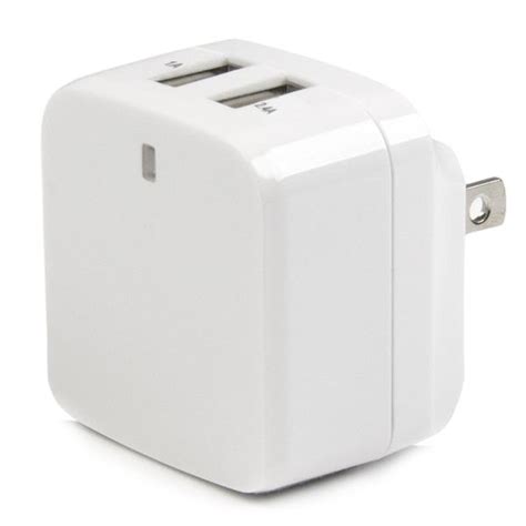 Dual Port Usb Wall Charger White Usb Adapters