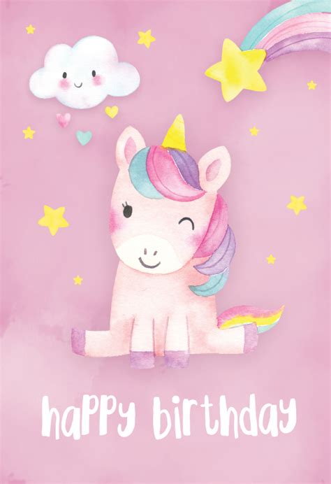 Happiest Unicorn Birthday Card Greetings Island Unicorn Birthday