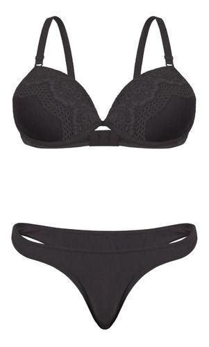 Kit Conjunto Lingerie Calcinha E Sutiã Sexy Sensual Renda Tayane Conjunto de Lingerie