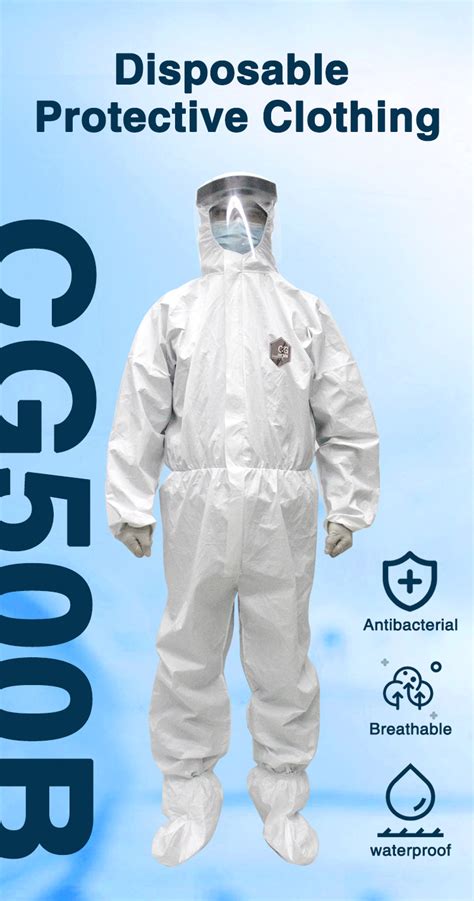 Ce Certified Type 5 Type 6 Disposable Hooded Coverall Candg Safety