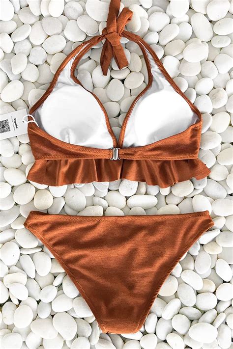 Caramel Macchiato Ruffle Bikini Set