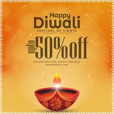 Happy Diwali Banner With Bursting Firework Crackers Stock Vector