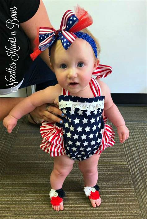 Girls 4th Of July Patriotic Romper Baby Girls July Fourth Outfit