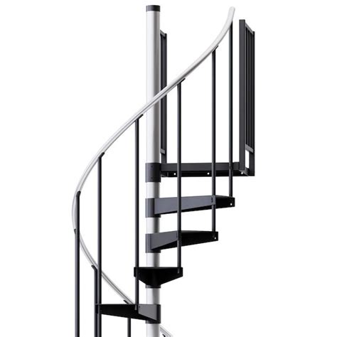 Mylen Stairs Reroute 42 In X 11 25 Ft 2 Platform Rails Black Spiral