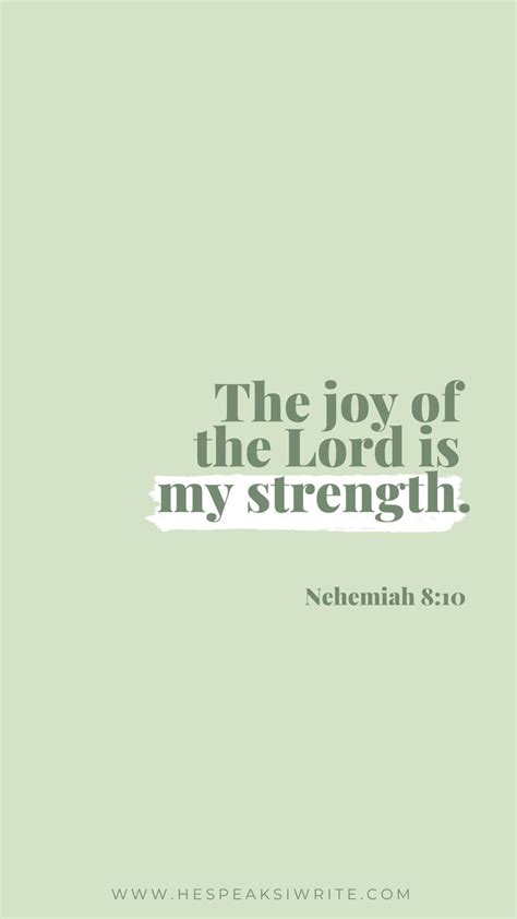 The Joy Of The Lord Is My Strength Nehemah Bible Verse On Mint Green