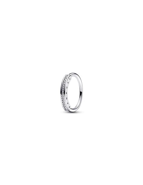 Pandora Signature ring in sterling silver I D Pavé size 52