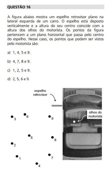 A Figura Abaixo Mostra Um Espelho Retrovisor Plano Na Lateral Esquerda