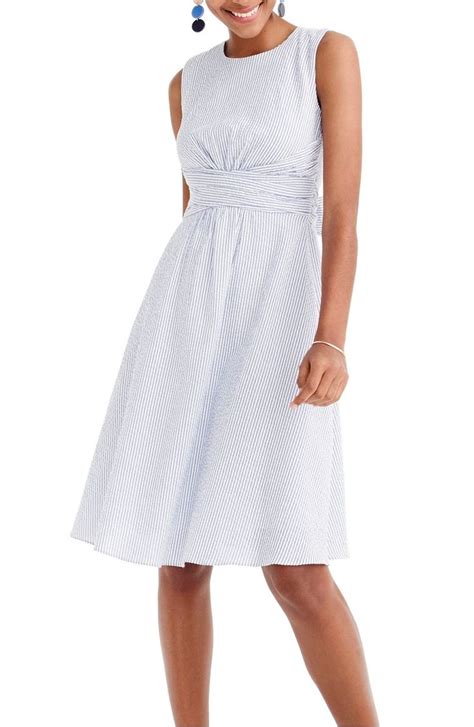 J Crew Tie Waist Seersucker Dress Nordstrom Seersucker Dress