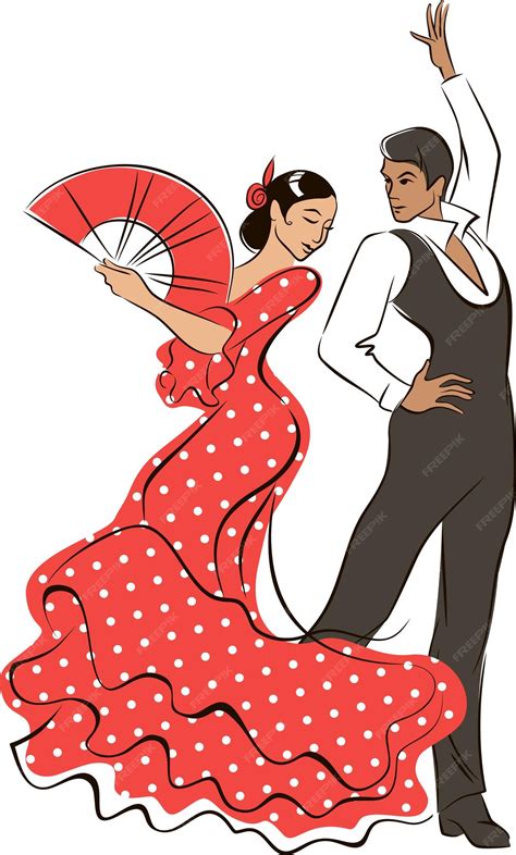 Premium Vector Man And Woman Dancing Flamenco