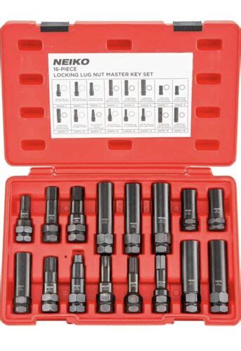 Neiko Lug Nut Key Set 16 Pcs Locking Lug Nut Master Key Set Ebay