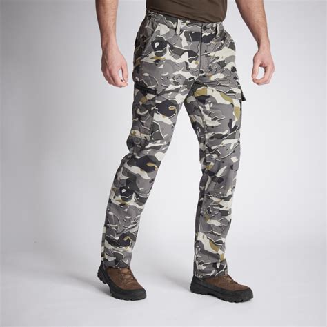 Buy SOLOGNAC Men Cargo Trousers Pants Army Military Camo Print SG-300 ...