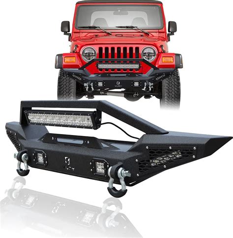 Amazon Tioyar Stubby Front Bumper W Winch Plate Led Lights Fit