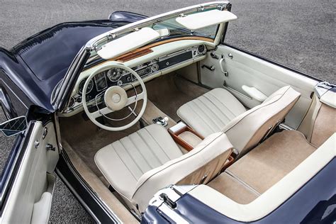 1965 Mercedes 230sl In Blue With Cream For Sale