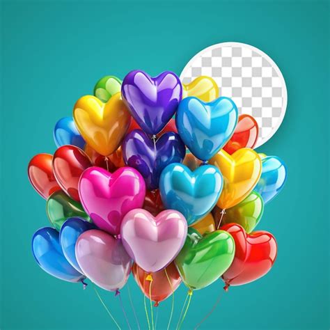 Decorative multicolored balloons happy birthday card on transparent background | Premium AI ...