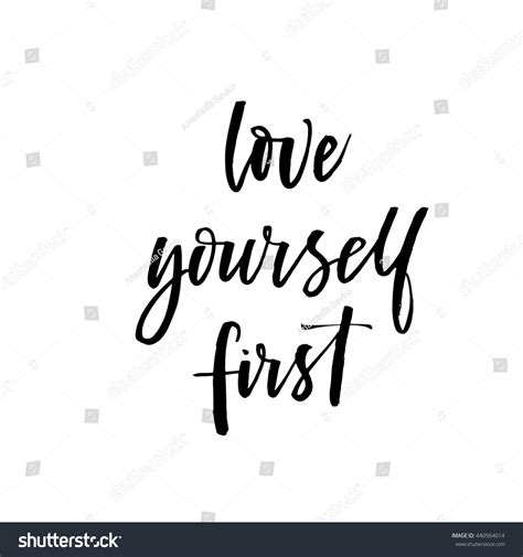 Love Yourself First Card Hand Drawn Stock Vector (Royalty Free) 440564014