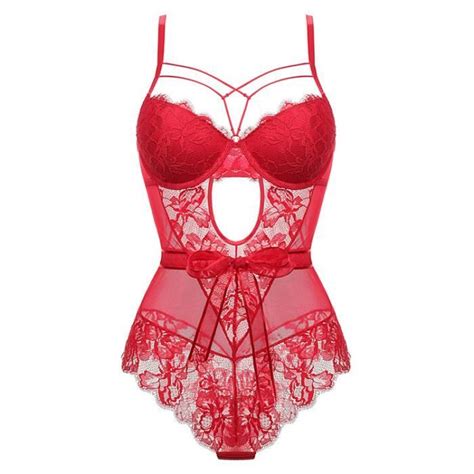 ENSEMBLE LINGERIE Femme Tentation sexy nœud dentelle transparente