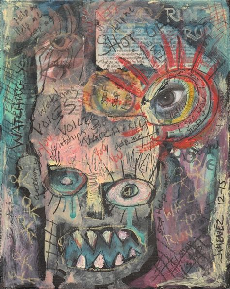 Original Outsider Art Painting Art Brut By Earthartiststudios