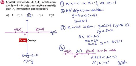 Analitik Düzlemde A 3 4 Noktasının X 3y 5 0 Doğrusuna Göre