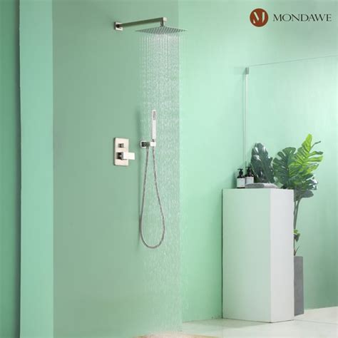 Shower Faucet 10 Inch Square Luxury Rain Mixer Shower System Sets