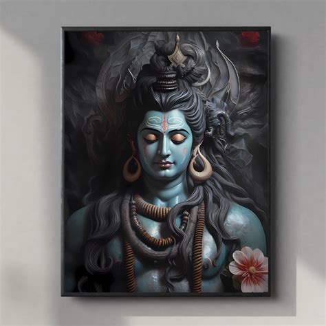 Lord Shiva Wall Art , Hindu God Lord Shiva Print, Shiva, Shiva Painting ...