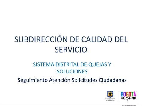 Ppt Subdirecci N De Calidad Del Servicio Powerpoint Presentation