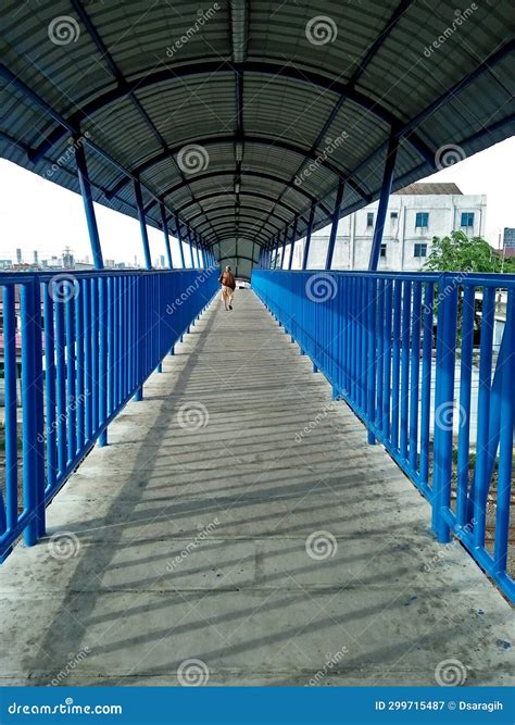 Pedestrian Bridge stock image. Image of asian, concrete - 299715487