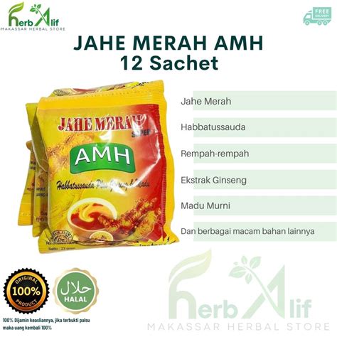 Jual Jahe Merah Amh Sachet Sachet Jahe Merah Amanah Jma Kemasan